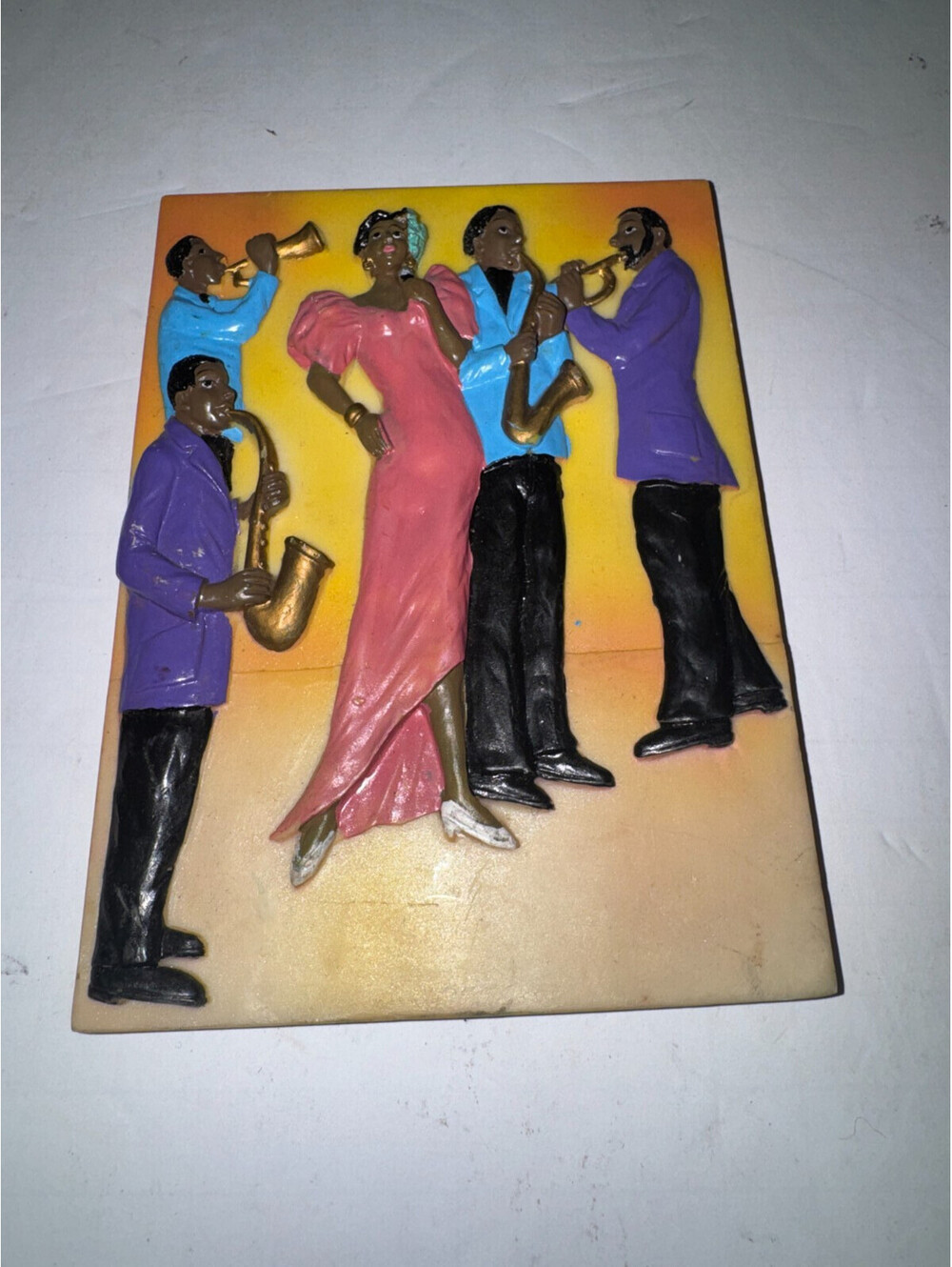 Vintage Mid-Century Style Jazz Band 3D Wall Plaque – Retro Musicians Relief Art